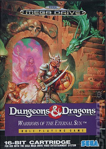Dungeons and Dragons: Warriors of the Eternal Sun - Sega Megadrive Cover & Box Art