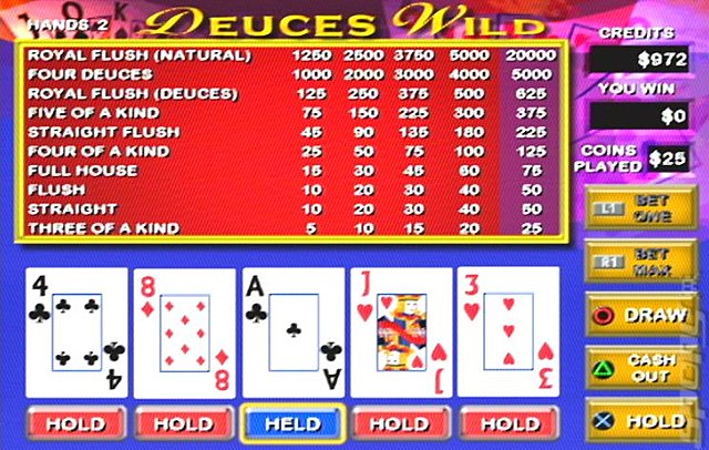 Video Poker Screen