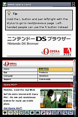 Opera Web Browser on Nintendo DS - Pictures News image