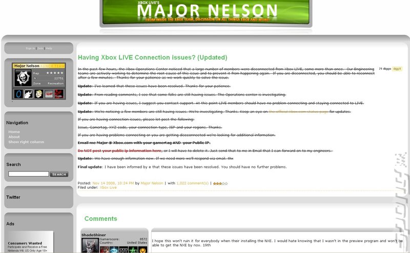 Major Nelson's Xbox Live Yo-Yo Woes News image