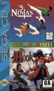 3 Ninjas / Hook - Sega MegaCD Cover & Box Art