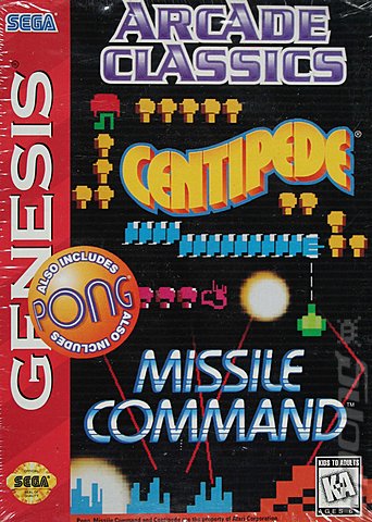 Arcade Classics: Centipede/Missile Command/Pong - Sega Megadrive Cover & Box Art