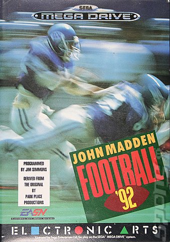 John Madden Football '92 - Sega Megadrive Cover & Box Art