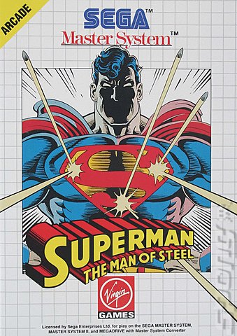 Superman: The Man of Steel - Sega Master System Cover & Box Art