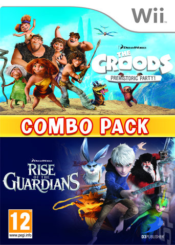The Croods: Prehistoric Party & Rise of the Guardians Pack - Wii Cover & Box Art