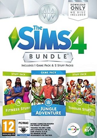 The Sims 4: Bundle (Fitness Stuff, Jungle Adventure, Toddler Stuff) - Mac Cover & Box Art