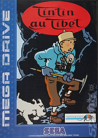 Tintin au Tibet - Sega Megadrive Cover & Box Art