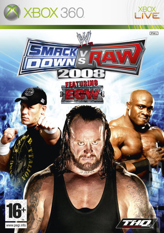WWE Smackdown! Vs. RAW 2008 Featuring ECW - Xbox 360 Cover & Box Art