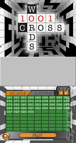 1001 Crosswords - DS/DSi Screen