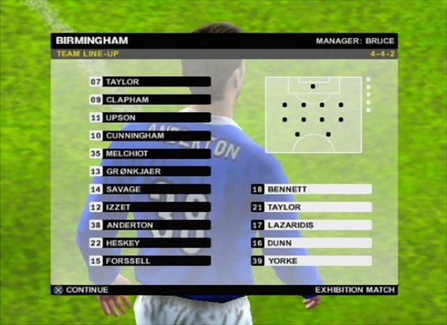 Birmingham City Club Football 2005 - Xbox Screen