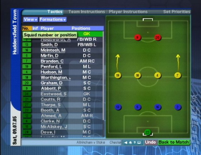 Championship Manager 2006 - PS2 Screen