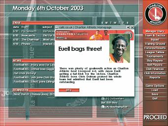 Charlton Athletic Club Manager - PC Screen