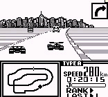 F1 Race - Game Boy Screen