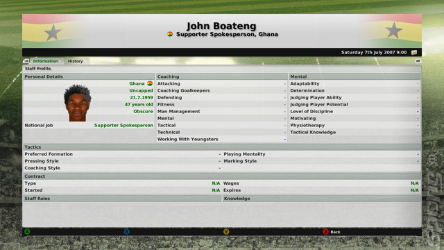 Football Manager 2008 - Xbox 360 Screen