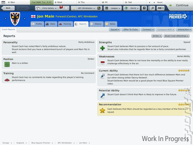 Football Manager 2010 - PC Screen