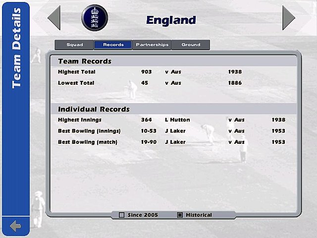 International Cricket Captain: The Ashes 2005 - PC Screen