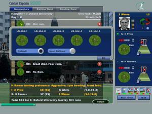 International Cricket Captain 2001: The Ashes - PC Screen