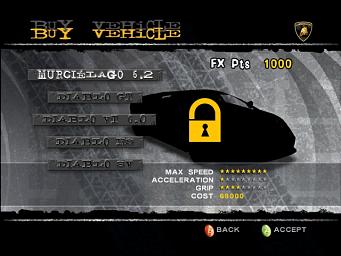 Lamborghini FX - PS2 Screen