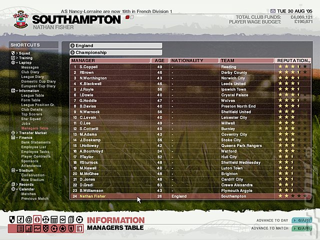 LMA Manager 2006 - PC Screen