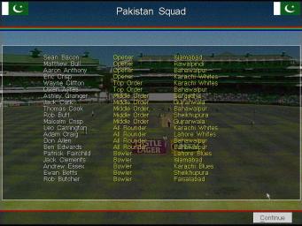 Michael Vaughan's Championship Cricket Manager - PC Screen