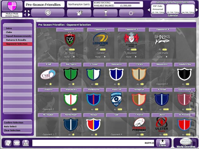Rugby League Team Manager 2015 - PC Screen