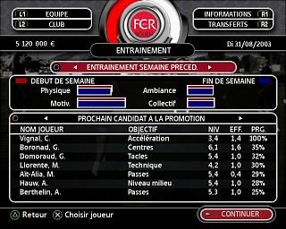 Total Club Manager 2004 - PS2 Screen