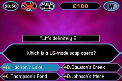 Who Wants To Be A Millionaire? 2nd Edition - GBA Screen