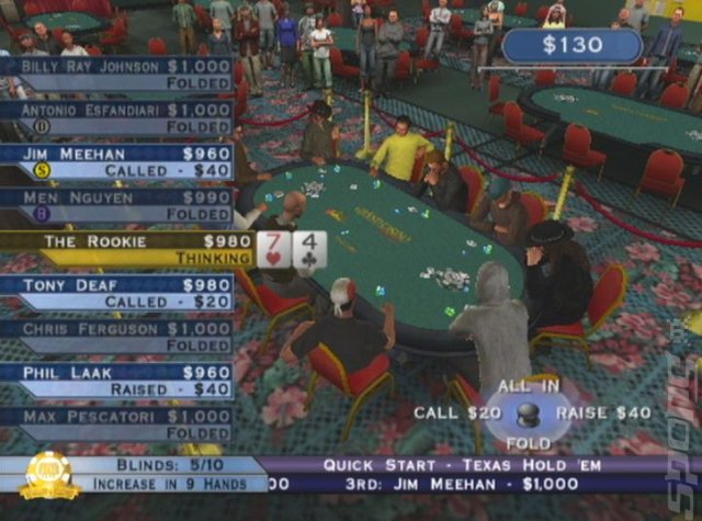 World Series of Poker - PS2 Screen