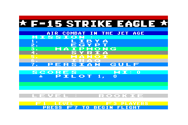 F-15 Strike Eagle - C64 Screen
