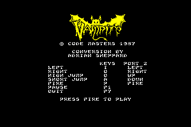 Vampire - C64 Screen