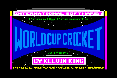 World Cup Cricket - C64 Screen